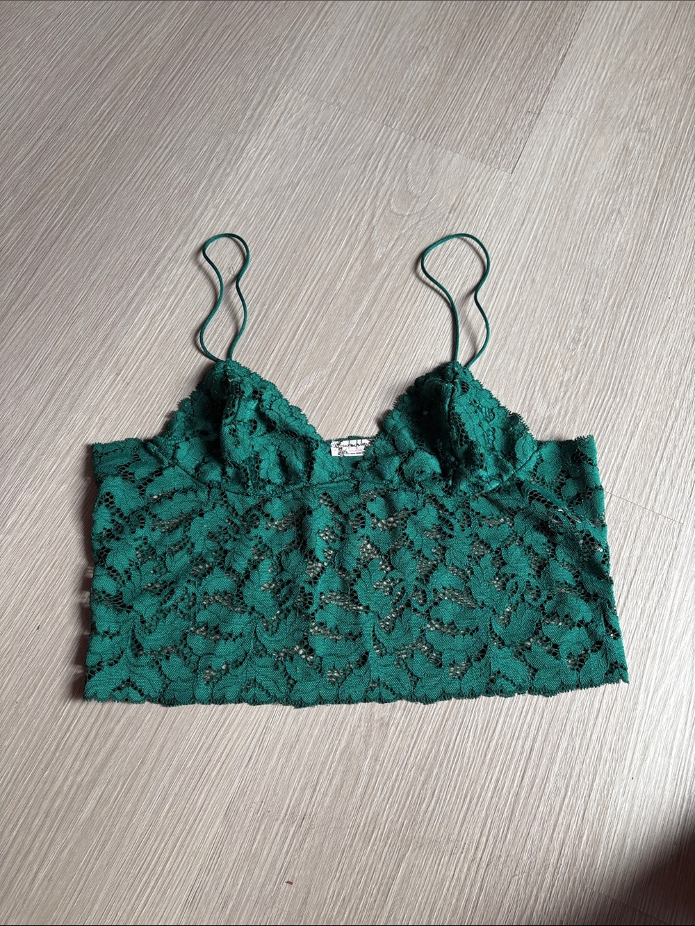 Free People Emerald Green Lace Camisole Bralette